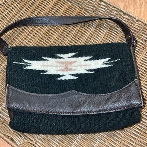 Western Tapestry/Saddle Blanket Small/Med Shoulder Purse/Bag w/Leather Accents